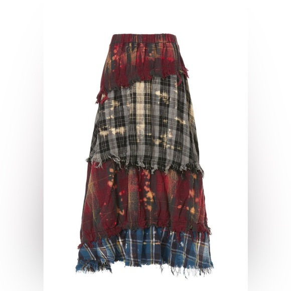 R13 Distressed Maxi Patchwork Skirt - Picture 2 of 6